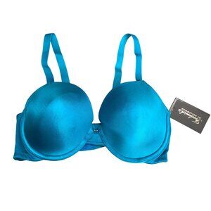 Frederick's of Hollywood Exxtreme Cleavage Bra Push Up Blue 32D